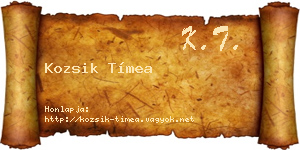 Kozsik Tímea névjegykártya