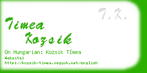 timea kozsik business card